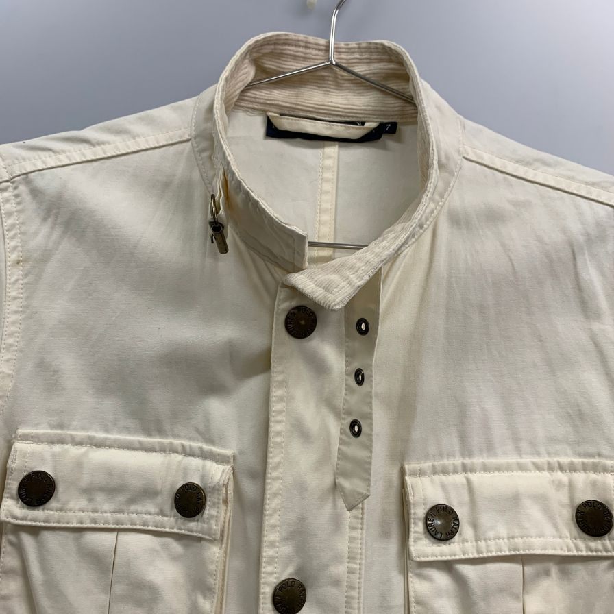 中古◆ポロ ラルフローレン ハンティングジャケット 90年代 ホワイト レディース サイズ7 Polo Ralph Lauren 【AFB45】
