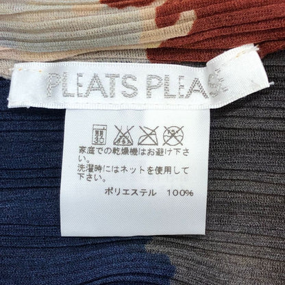 美品◆プリーツプリーズ カットソー PP53-FK352 ハイネック レディース 総柄 サイズ3 PLEATS PLEASE 【AFB5】