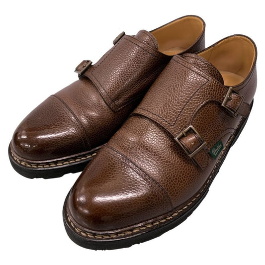 パラブーツ レザーシューズ ダブルモンクストラップ ウィリアム グレインレザー サイズUK7.5 ブラウン Paraboot WILLIAM 約26.5cm【AFD12】
