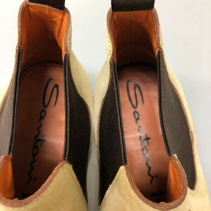 サントーニ サイドゴアブーツ スエード メンズ ベージュ サイズUK8 Santoni 約27.0cm【AFC29】