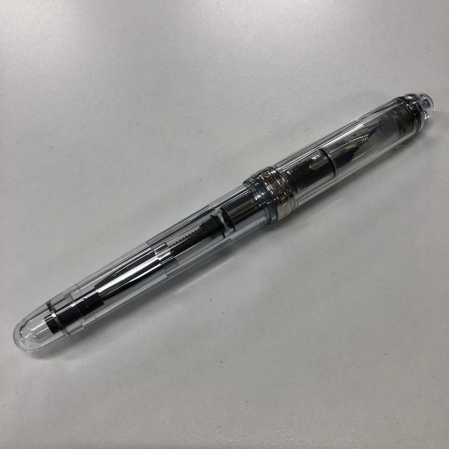 プラチナ 万年筆 センチュリー 3776 透明 クリア ペン先14K F 585 日本製 PLATINUM CENTURY【AFI12】