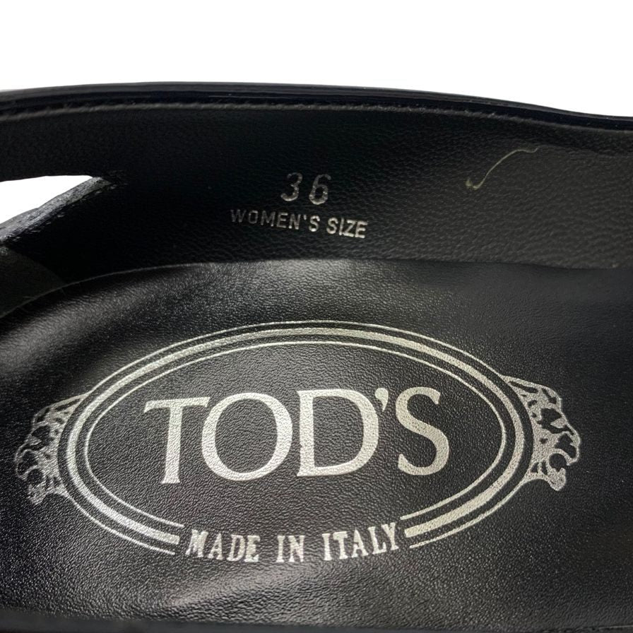 トッズ パンプス エナメル レザー ネイビー レディース サイズ36 TOD`S 約23.0cm【AFC47】