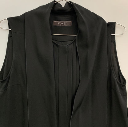 中古◆フォクシーシルク ボウタイ付き  ノースリーブブラウス レディース ホワイト サイズ40 FOXEY 【AFB35】