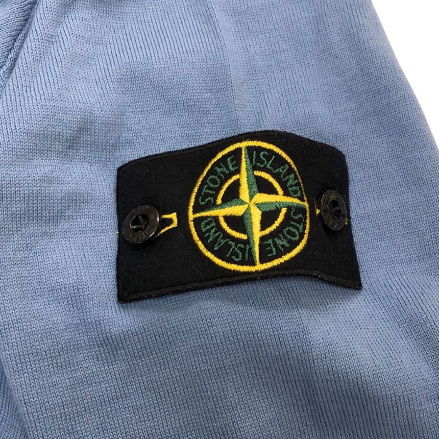 美品◆ストーンアイランド クール ネック ニット ウール サイズXL ブルー  メンズ  STONE ISLAND 【AFB24】