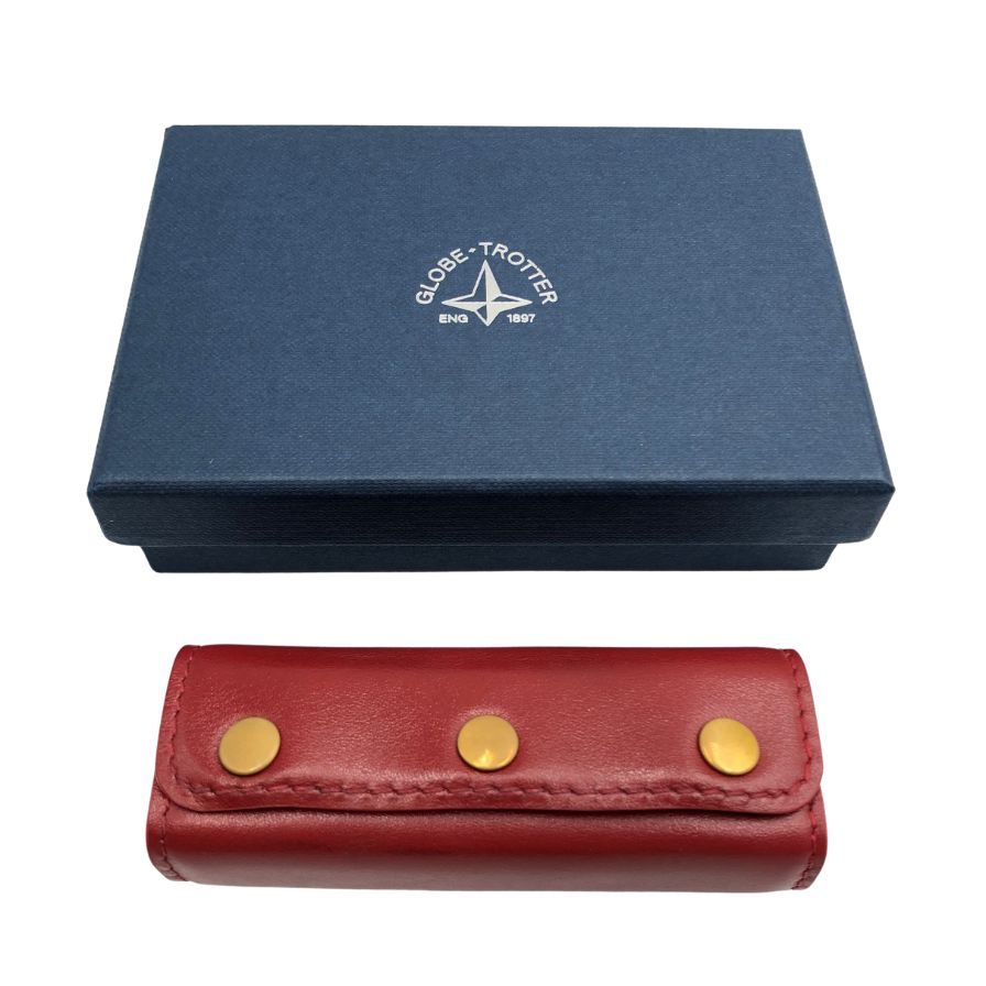 グローブトロッター トローリー ハンドルカバー レザー ユニセックス ボルドー globe-trotter【AFI5】【中古】