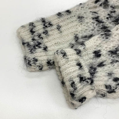 極美品◆ブランド ユニーク セーター モヘア混 襟元ビジューあしらい ハンドメイド イン イタリー レディース サイズ2 ホワイト系 BRAND UNIQUE 【AFB26】