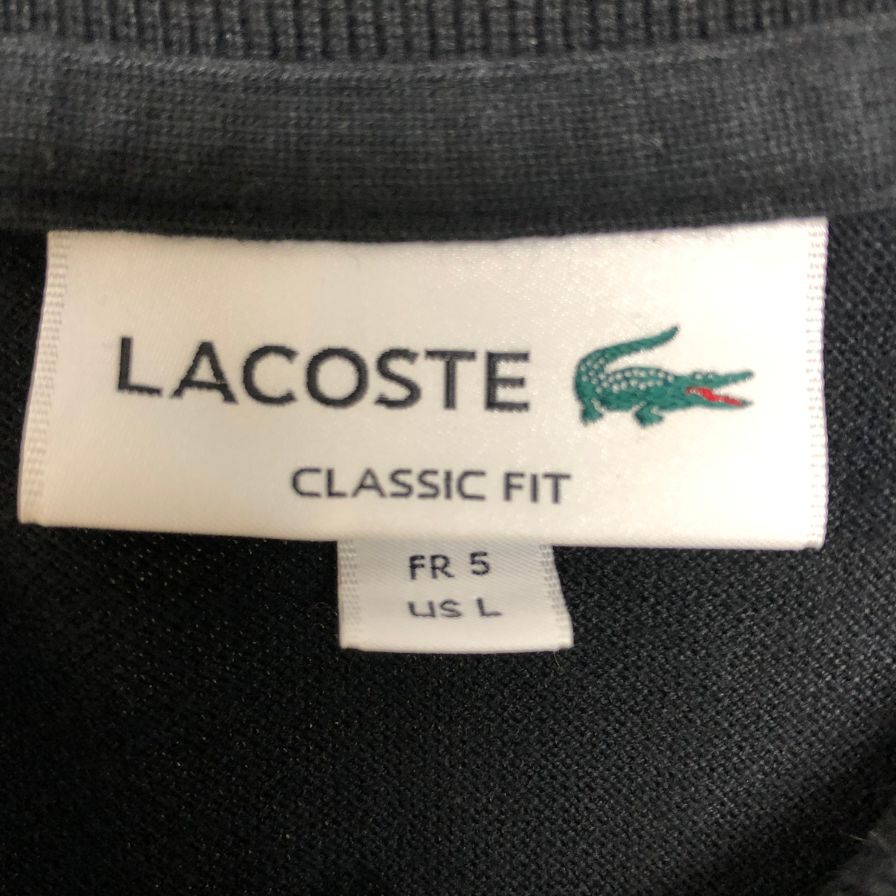 美品◆ラコステ ポロシャツ CLASSICFIT L1212AL メンズ ブラック サイズL LACOSTE 【AFB5】