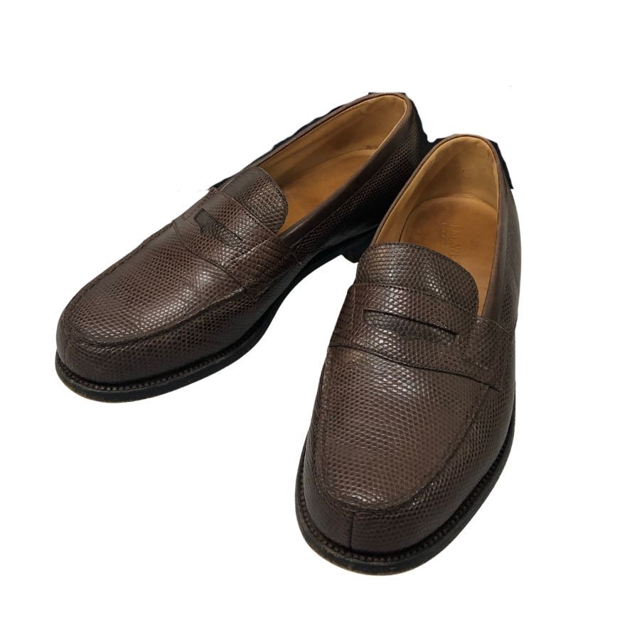ジェイエムウエストン シグネチャー ローファー 180 リザード ブラウン サイズ6.5F メンズ J.M.WESTON ローファー 約25.5cm【LA】【中古】