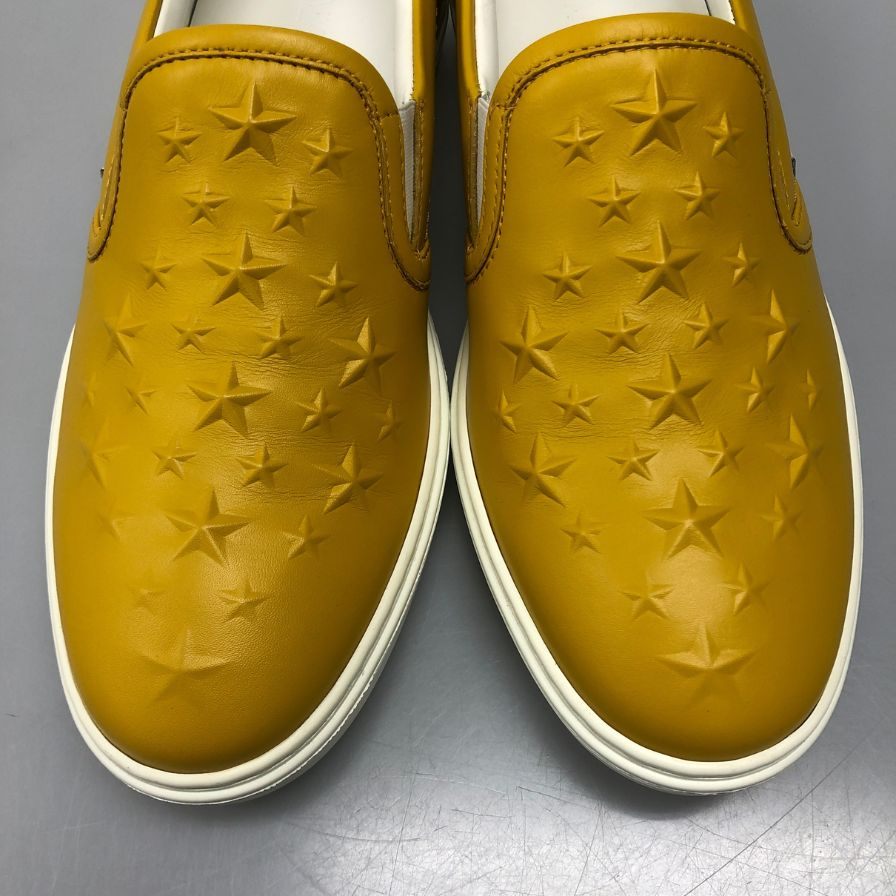ジミーチュウ スリッポン スニーカー イエロー エンボス サイズ41 メンズ JIMMY CHOO 約26.0cm【AFD4】