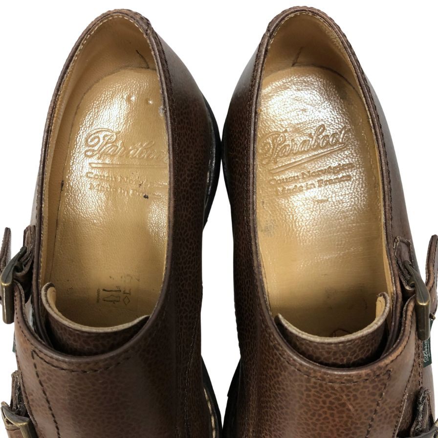 パラブーツ ウィリアム ダブルモンク グレインレザー コニャック メンズ サイズ7 Paraboot ビジネスシューズ 約25.5cm【LA】【中古】