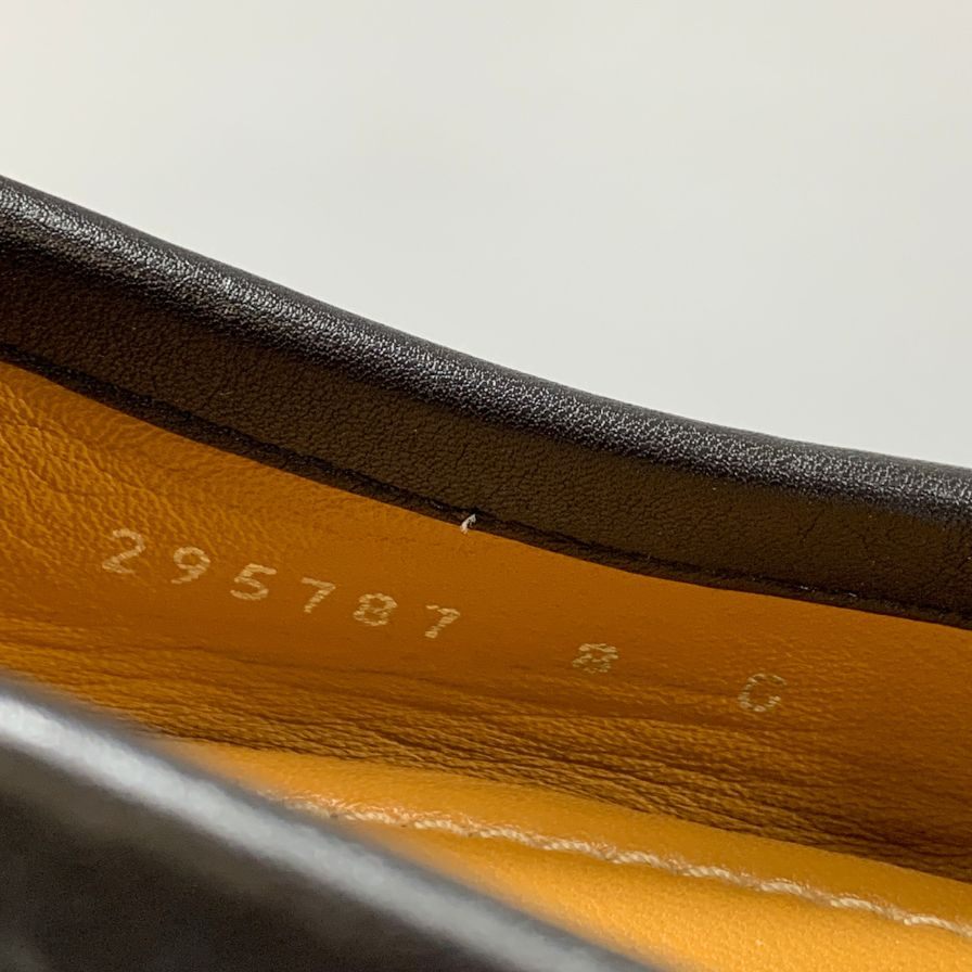 グッチ ドライビングシューズ ローファー 295787 レザー メンズ ブラック サイズ8 GUCCI 約25.0cm【AFC41】