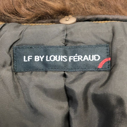 美品◆ルイ フェロー ジャケット コーデュロイ ニット切替 ラインストーン チベットラムファー ブラウン サイズ38 Louis Feraud 【AFG1】