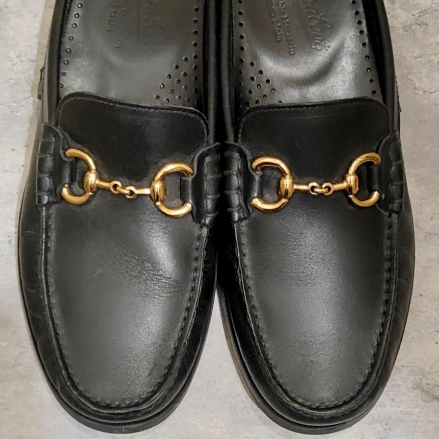 パラブーツ スリッポン バハマ MORS ホースビット カーフ ブラック サイズUK7 Paraboot スリッポン 約25.5cm【LA】【中古】