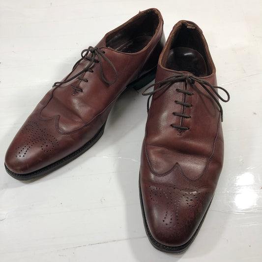 クロケット&ジョーンズ レザーシューズ TRESHAM ブラインドブローグ カーフ バーガンディ メンズ サイズUK9D CROCKETT&JONES 約27.5cm【AFC44】
