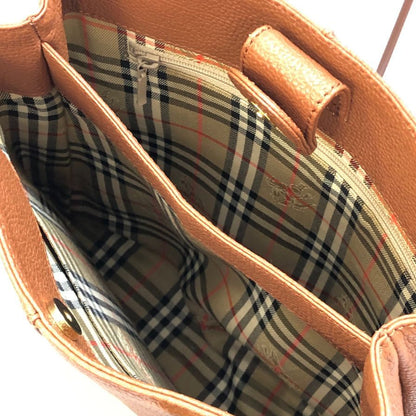 バーバリー ミニハンドバッグ シボ革 レディース ブラウン ゴールド BURBERRY【AFE12】