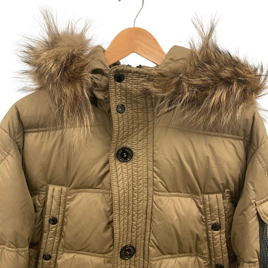 美品◆モンクレール ダウンジャケット アフトン ファー付き メンズ サイズ3 ブラウン MONCLER AFFTON 【AFA11】