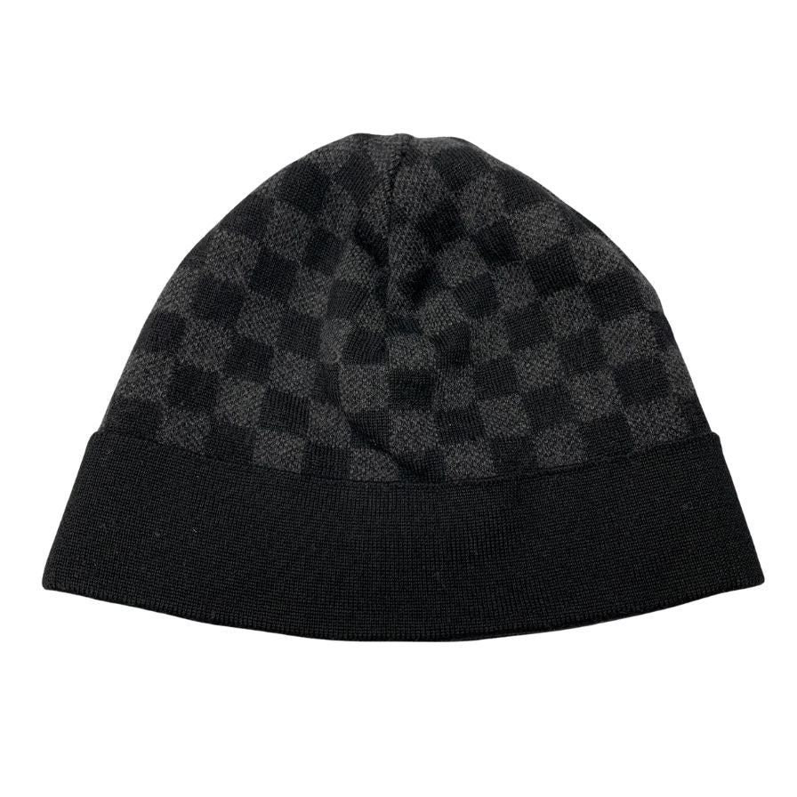 ルイヴィトン ビーニー M74197 ボネ プティ ダミエ グラフィット ニット帽 ウール ブラック LOUIS VUITTON