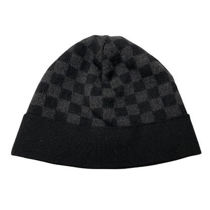 ルイヴィトン ビーニー M74197 ボネ プティ ダミエ グラフィット ニット帽 ウール ブラック LOUIS VUITTON