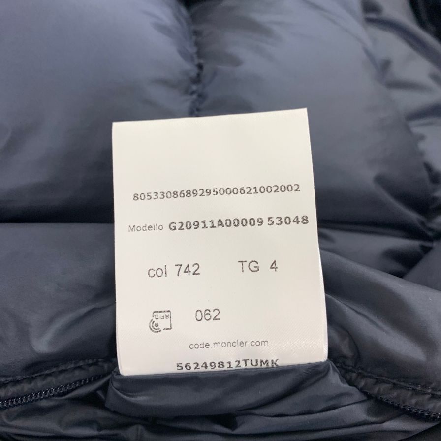 中古◆モンクレール ダウンジャケット SALZMAN ネイビー サイズ4 メンズ MONCLER 【AFB43】