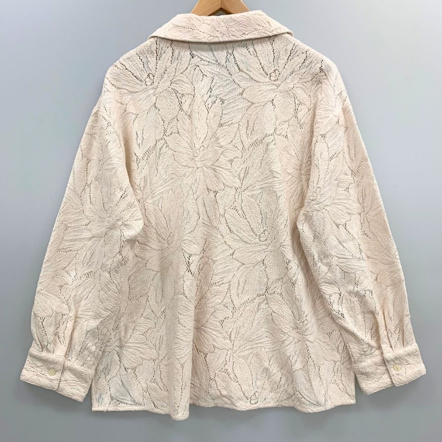 美品◆クラネ カーテンレーススリットシャツ コットン ベージュ レディース サイズ1 14122-4062 CLANE 【AFB12】