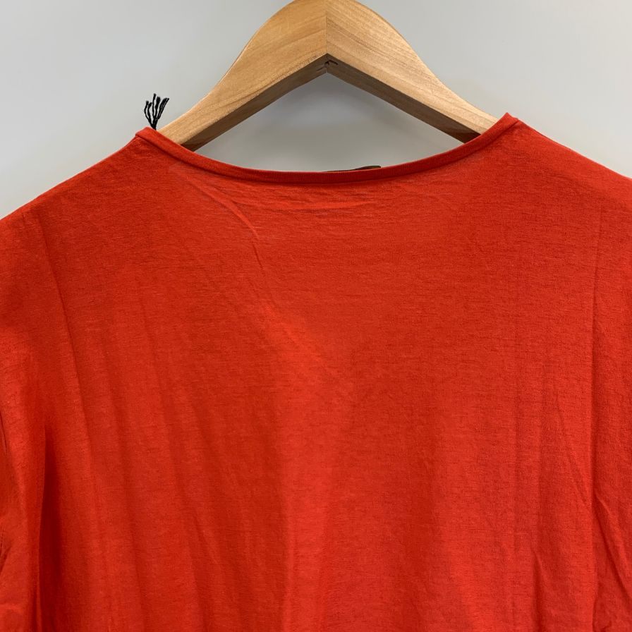 新品同様◆ロベルトコリーナ Tシャツ Vネック 無地 コットン オレンジ サイズ46 roberto collina 【AFB34】