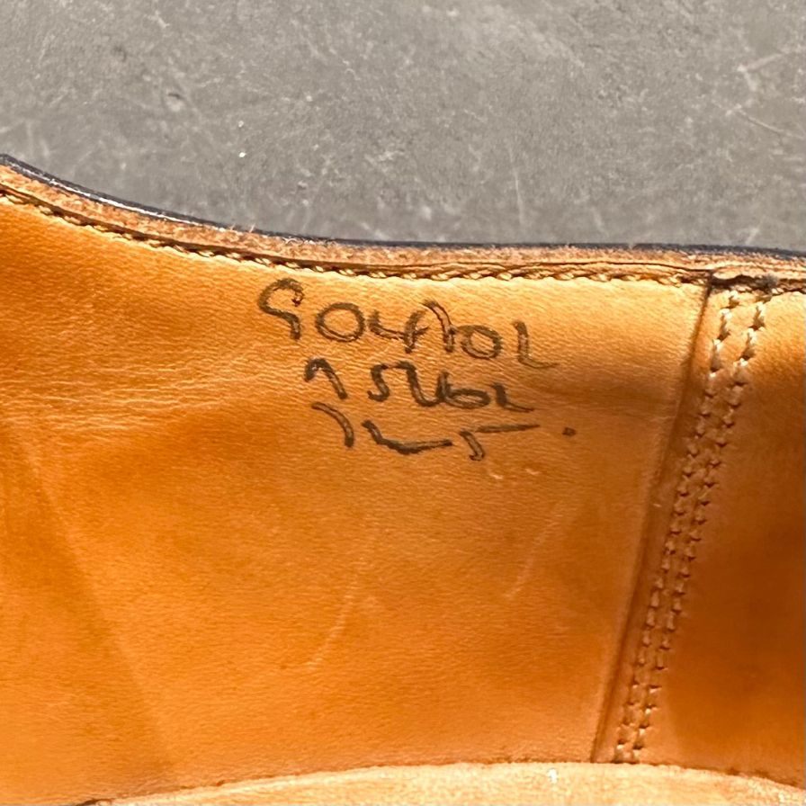 トリッカーズ レザーシューズ ロングウイングチップ M5164 ネイビー メンズ サイズUK7 Tricker’s ビジネスシューズ 約25.5cm【LA】【中古】