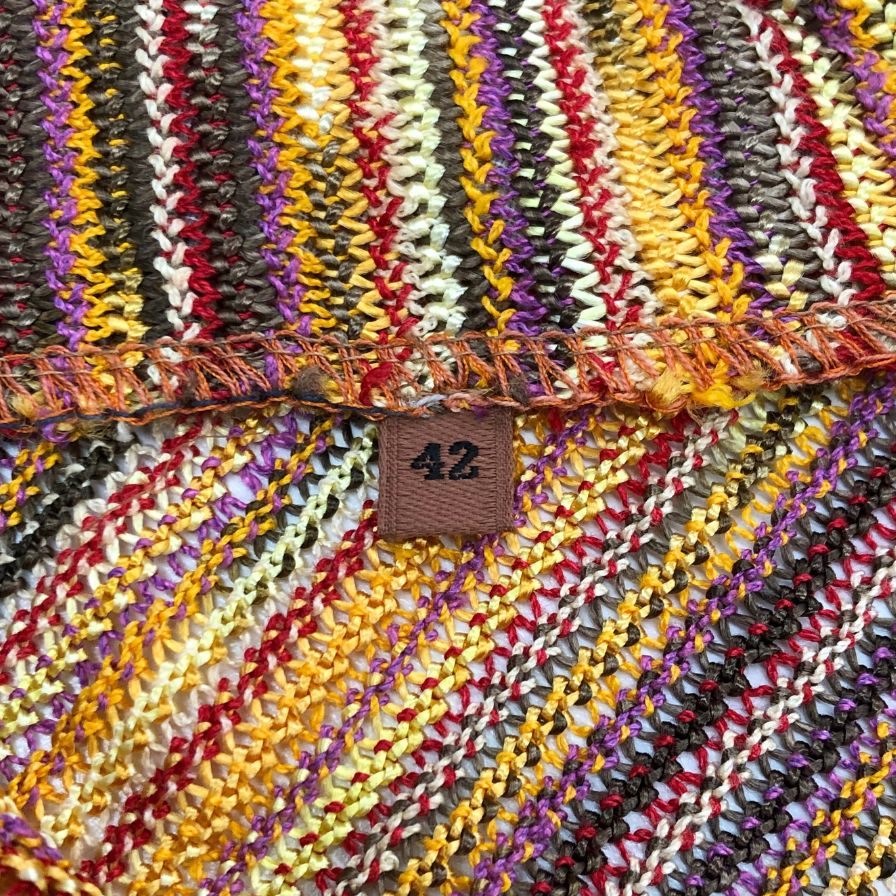 美品◆ミッソーニ フロントボタン ブルゾン ストライプ レディース サイズ42 オレンジ  MISSONI 【AFB39】