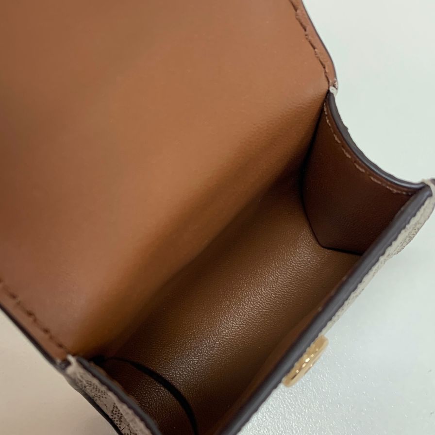 マイケルコース ショルダーバッグ フォーンポシェット JET SET ITEM レザー シグネチャー ホワイト レディース MICHAEL KORS【AFE6】