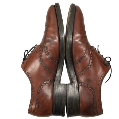 ジョンロブ レザーシューズ ダービー ウイングチップ カーフ ブラウン サイズ7.5 JOHN LOBB 約26.0cm【AFC46】