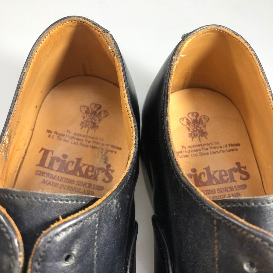 トリッカーズ レザーシューズ ストレートチップ カーフ ブラック 8042 ブラック メンズ サイズ 7.5 Tricker`s APPLETON ビジネスシューズ 約25.5cm【LA】【中古】