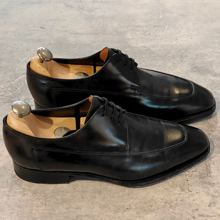 ジョンロブ レザーシューズ ウェルハム Uチップ カーフ 8000ラスト ブラック メンズ サイズUK6.5EE JOHN LOBB WELHAM ビジネスシューズ 約25.0cm【LA】【中古】