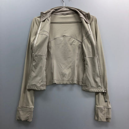 美品◆ルルレモン 長袖トップス ジップアップ ベージュ レディース lululemon 【AFB16】