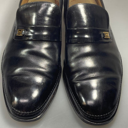 マレリー スリッポン カーフ ゴールド金具 メンズ ブラック サイズ25EEE marelli 約25.0cm【AFC1】