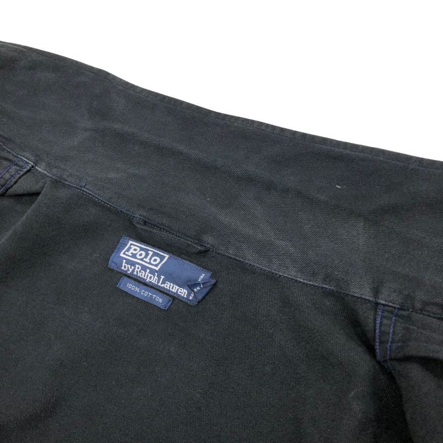 中古◆ポロ ラルフローレン ロングスリーブシャツ ダブルポケット エポーレット ブラック サイズL Polo Ralph Lauren 【AFB14】