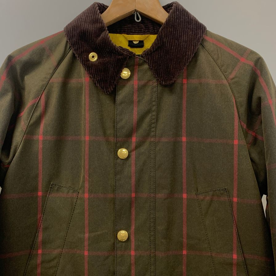 バブアー オイルドジャケット ビデイルSL オリーブ 赤ウィンドペン柄  メンズ サイズ36 Barbour【LA】
