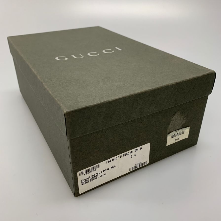 グッチ ビット ブーツ スエード ブラック UK9D メンズ イタリア製 GUCCI 約27.5cm【AFD12】