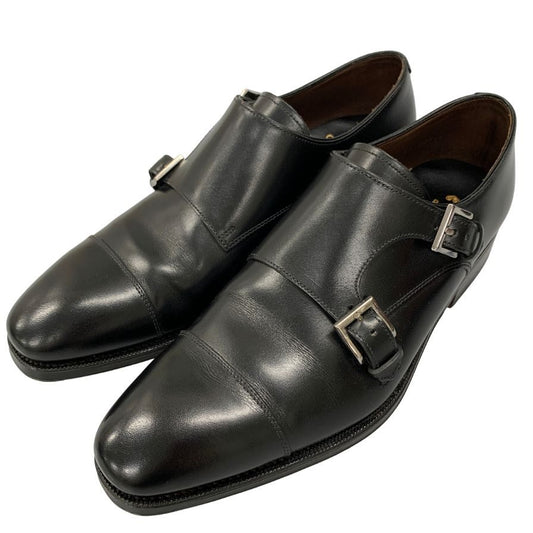 カルミナ トレーディングポスト別注 ダブルモンクシューズ 80544 ボックスカーフ レインラスト ブラック メンズ サイズ5.5E CARMINA ビジネスシューズ 約24.0cm【LA】【中古】