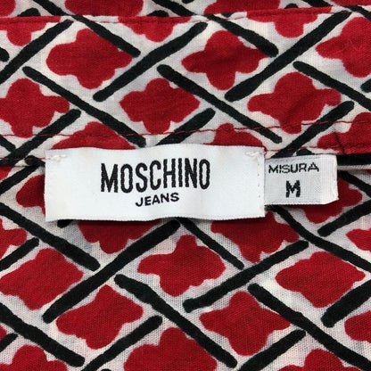 中古◆モスキーノ 半袖 柄シャツ レディース  サイズM  レッド  MOSCHINO 【AFB29】