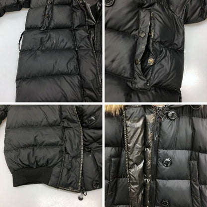 中古■モンクレール ダウンコート LUCIE ラクーンファー ブラック レディース サイズ2 MONCLER 【AFA13】
