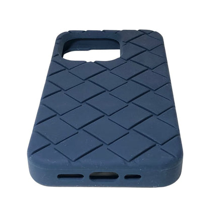 ボッテガヴェネタ iPhoneケース iPhone15Pro ラバー イントレチャート ネイビー系 BOTTEGA VENETA【AFI27】【中古】