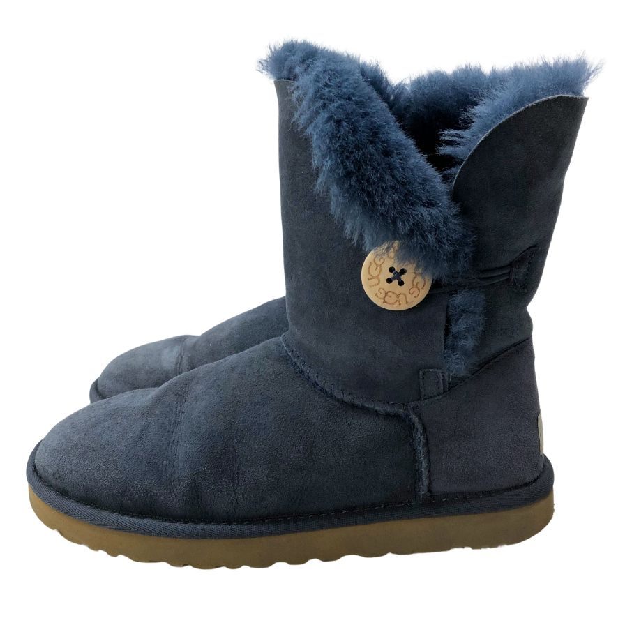 アグ ムートンブーツ ベイリーボタン2 ブルー系 レディースサイズ 7.5 UGG BAILEY BUTTON Ⅱ 約25.0cm【AFC28】