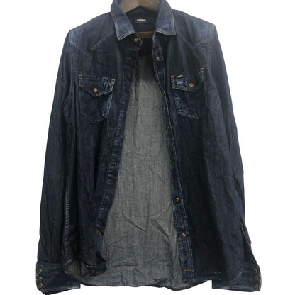 極美品◆ディーゼル デニムシャツ ダークインディゴ サイズM スリムフィット DIESEL 【AFB3】