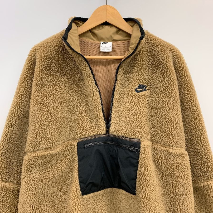 中古■ナイキ アノラック ボアジャケット ハーフジップ ハイロフトフリース ユニセックス サイズS ブラウン DQ4881-258 NIKE 【AFA1】