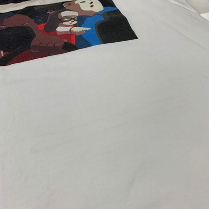 極美品◆ビームスティー Tシャツ 別注オッドタクシー スカートとPUNPEE ホワイト メンズ サイズL BEAMST ODDTAXI 【AFB1】