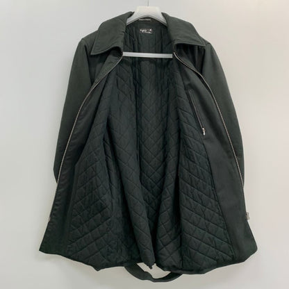 中古◆アニエスベー オム ハーフコート 90年代 フランス製 ブラック メンズ サイズ50 agnes b. 【AFA22】
