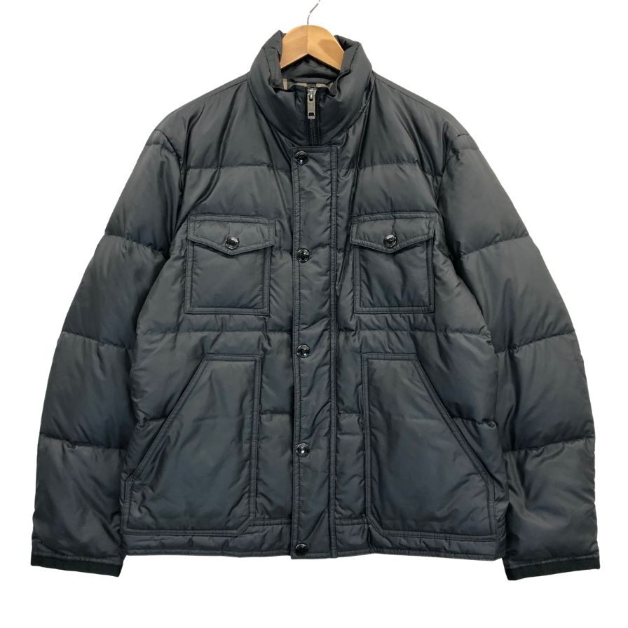 中古◆バーバリー ロンドン ダウンブルゾン 4ポケット 裏地ノバチェック 三陽商会 01496-06 メンズ サイズLL ブラック BURBERRY LONDON 【AFB14】