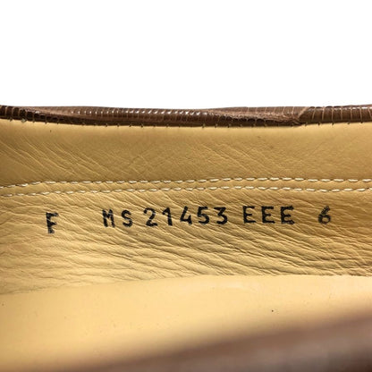 サルヴァトーレフェラガモ ローファー ガンチーニ リザード ブラウン メンズ サイズ6 Salvatore Ferragamo 約24.5cm【AFC44-2】