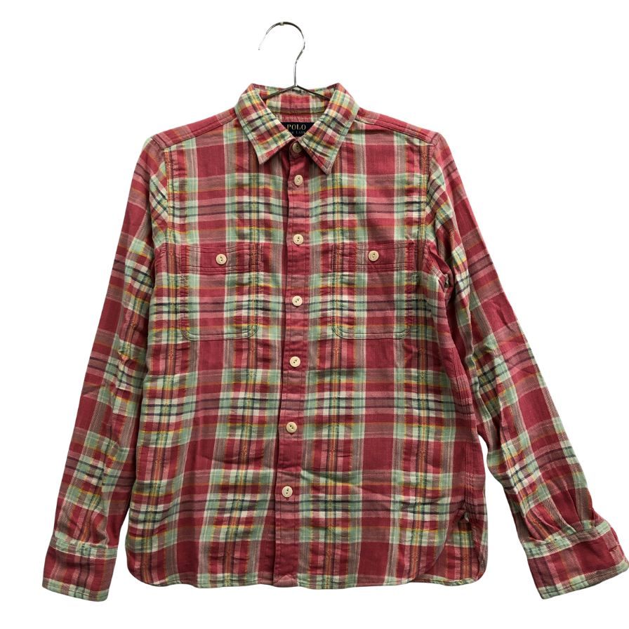 美品◆ポロ ラルフローレン 長袖シャツ チェック ピンク メンズ サイズM POLO RALPH LAUREN 【AFB6】