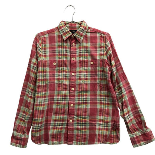 美品◆ポロ ラルフローレン 長袖シャツ チェック ピンク メンズ サイズM POLO RALPH LAUREN 【AFB6】