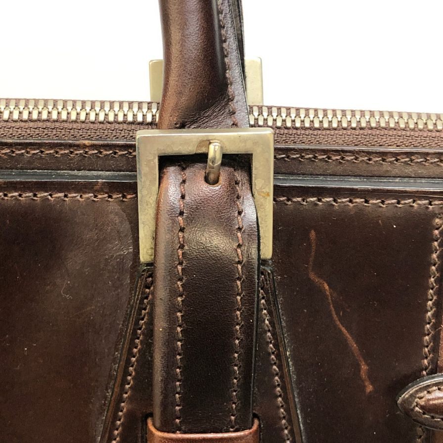 万双 ブリーフケース シモーネ 天ファスナー ブラウン系 メンズ レザー【AFE6】